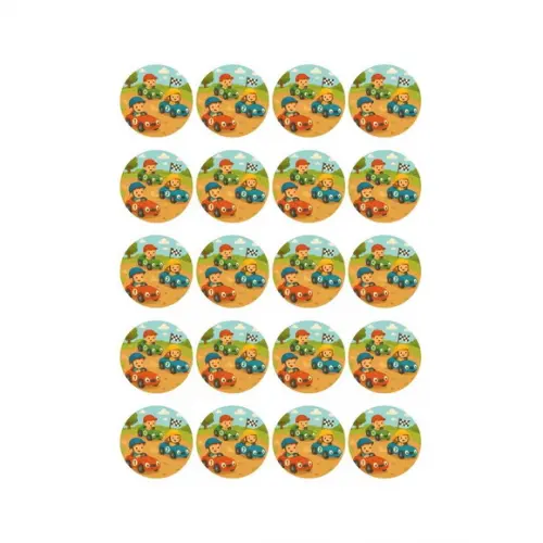 Adesivo Personalizado Latinha 5cm Kart Infantil