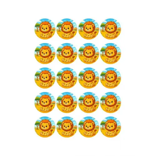 Adesivo Personalizado Latinha 5cm Leão Baby