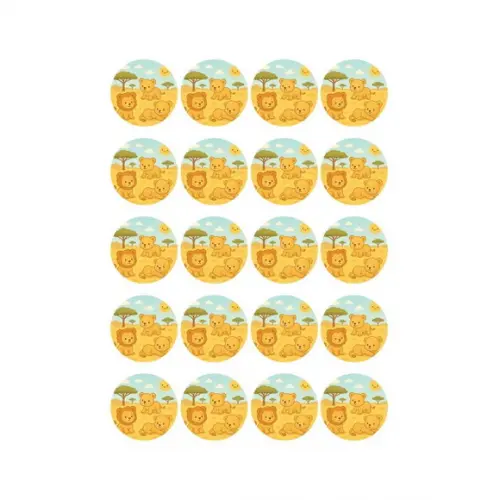 Adesivo Personalizado Latinha 5cm Leãozinhos