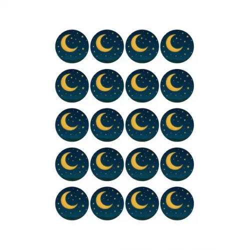 Adesivo Personalizado Latinha 5cm Lua e Estrelas