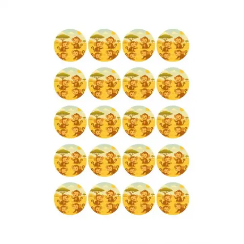 Adesivo Personalizado Latinha 5cm Macaquinhos