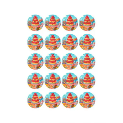 Adesivo Personalizado Latinha 5cm Mesa Doces Coloridos