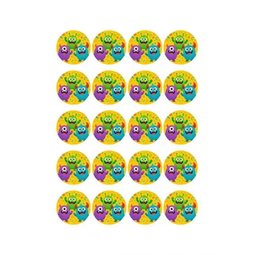 Adesivo Personalizado Latinha 5cm Monstrinhos
