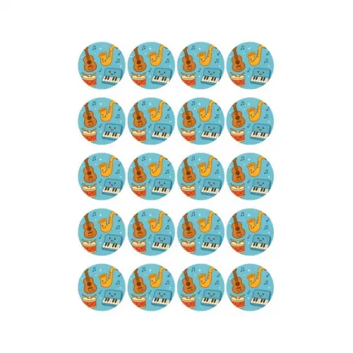 Adesivo Personalizado Latinha 5cm Músicas Instrumentos