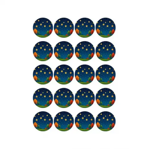 Adesivo Personalizado Latinha 5cm Noite das Estrelas
