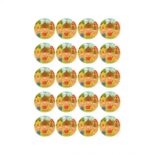 Adesivo Personalizado Latinha 5cm os Três Porquinhos