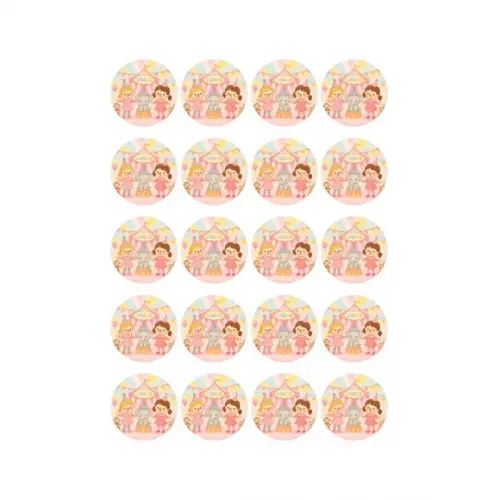 Adesivo Personalizado Latinha 5cm Palhacinhas Aquarela