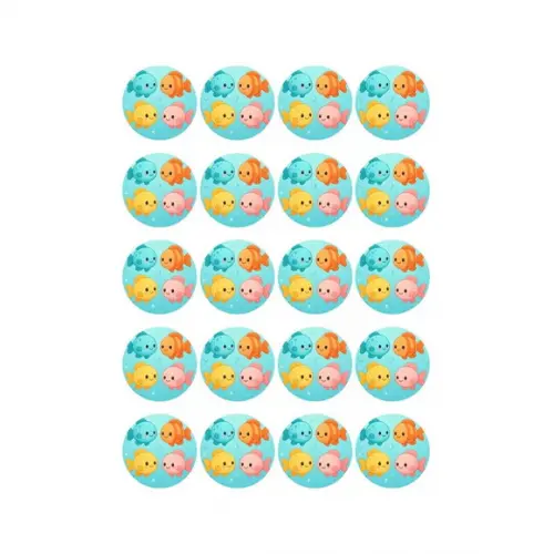 Adesivo Personalizado Latinha 5cm Peixinhos Baby