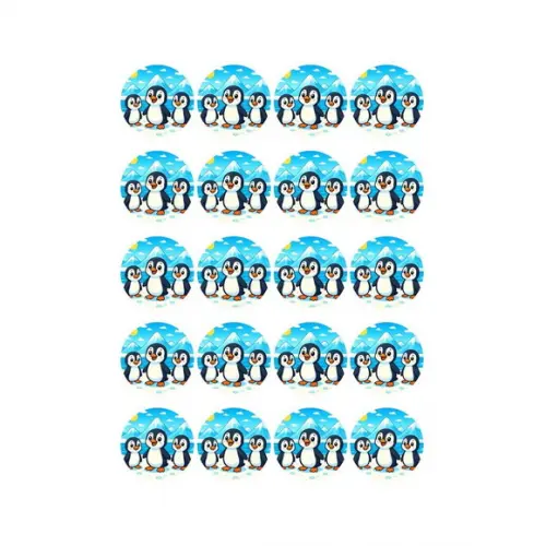Adesivo Personalizado Latinha 5cm Pinguins