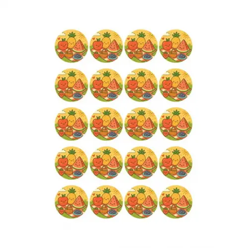 Adesivo Personalizado Latinha 5cm Piquenique das Frutas