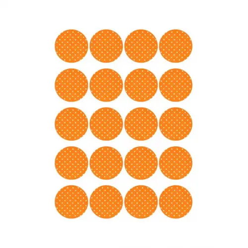 Adesivo Personalizado Latinha 5cm Poá Laranja