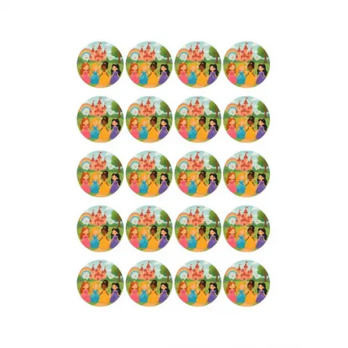 Adesivo Personalizado Latinha 5cm Princesas Encantadas