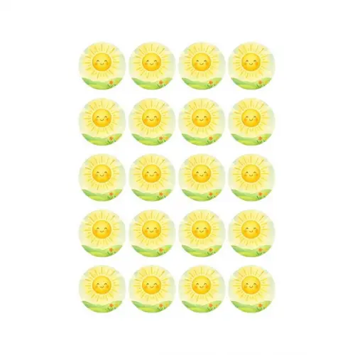 Adesivo Personalizado Latinha 5cm Raio de Sol Aquarela