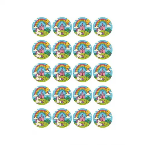 Adesivo Personalizado Latinha 5cm Reino do Arco-íris