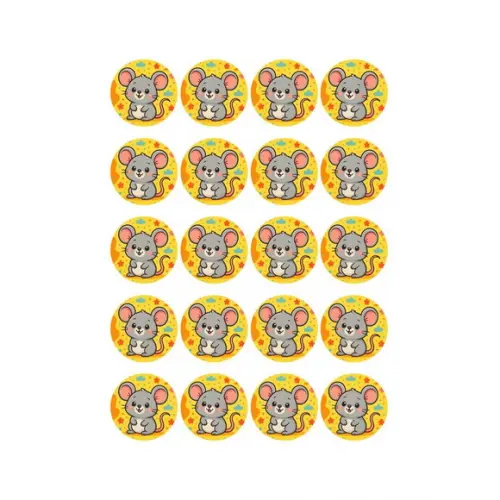 Adesivo Personalizado Latinha 5cm Ratinho Fofo
