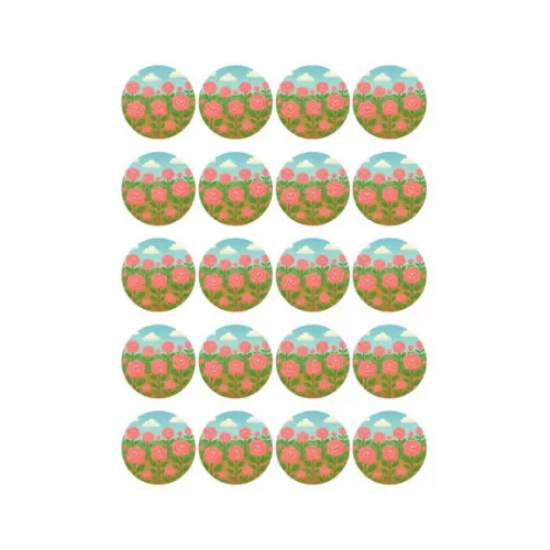 Adesivo Personalizado Latinha 5cm Rosas Fofas