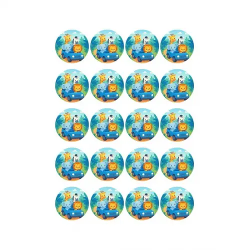Adesivo Personalizado Latinha 5cm Safari Azul