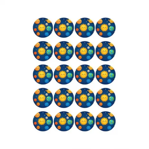 Adesivo Personalizado Latinha 5cm Sistema Solar