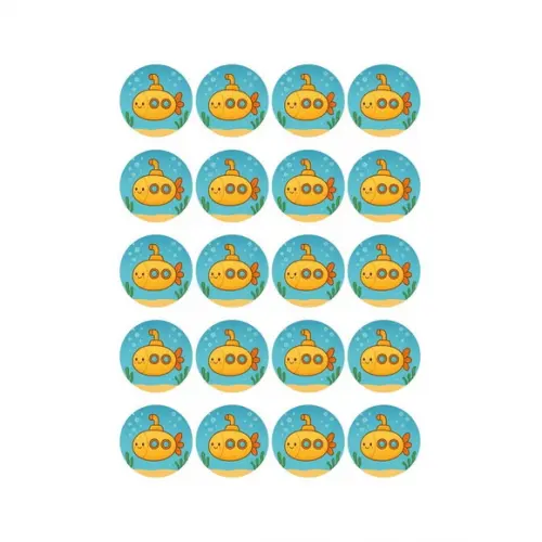 Adesivo Personalizado Latinha 5cm Submarino