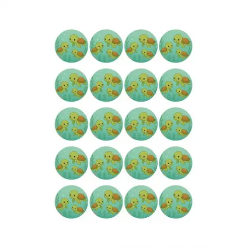Adesivo Personalizado Latinha 5cm Tartaruguinhas