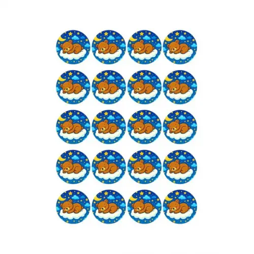 Adesivo Personalizado Latinha 5cm Ursinho Soninho