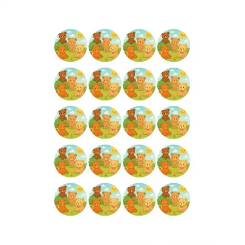 Adesivo Personalizado Latinha 5cm Ursinhos