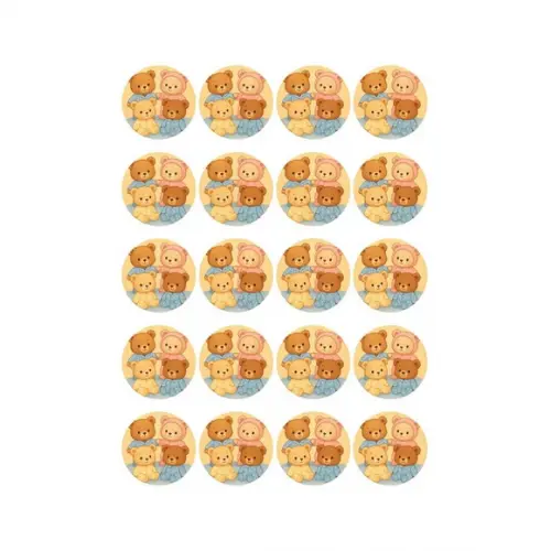 Adesivo Personalizado Latinha 5cm Ursinhos de Pijama