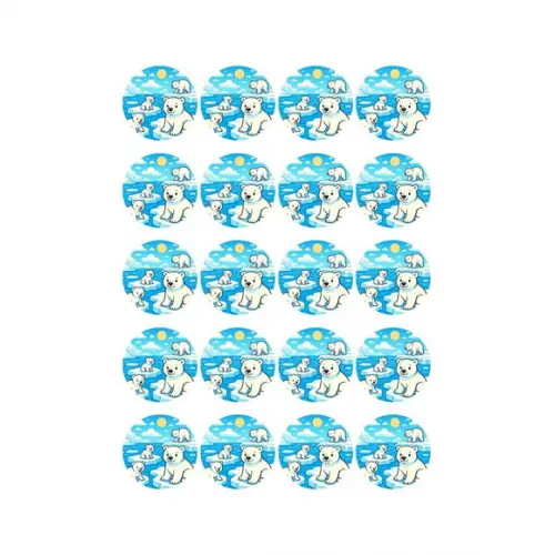 Adesivo Personalizado Latinha 5cm Ursos Polares