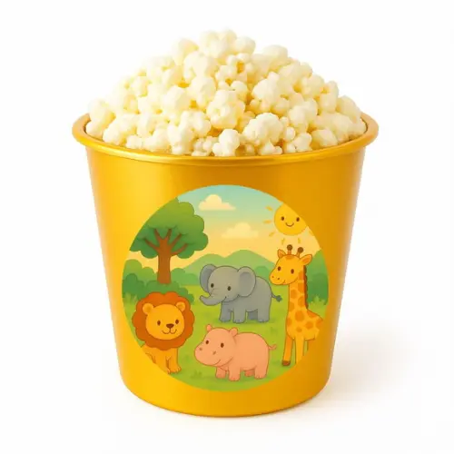 Balde de Pipoca Personalizado Infantil Animais Selvagens