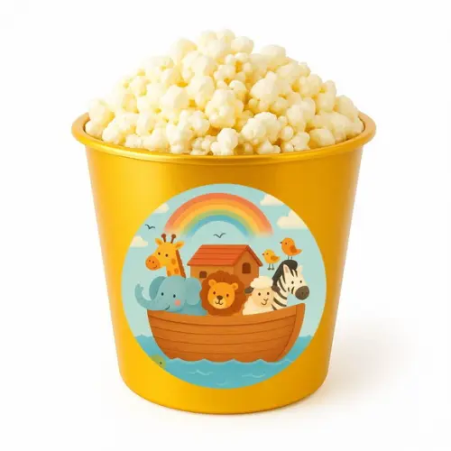 Balde de Pipoca Personalizado Infantil Arca de Noé