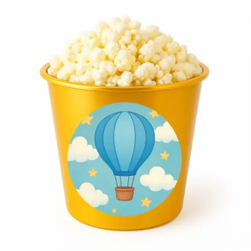 Balde de Pipoca Personalizado Infantil Balão de Ar Azul