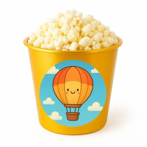 Balde de Pipoca Personalizado Infantil Balão de Ar Quente