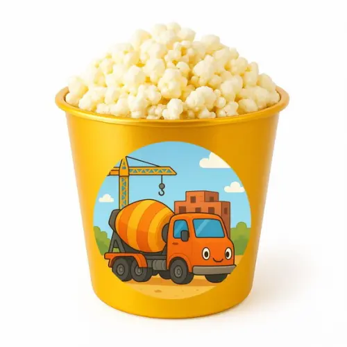 Balde de Pipoca Personalizado Infantil Betoneira