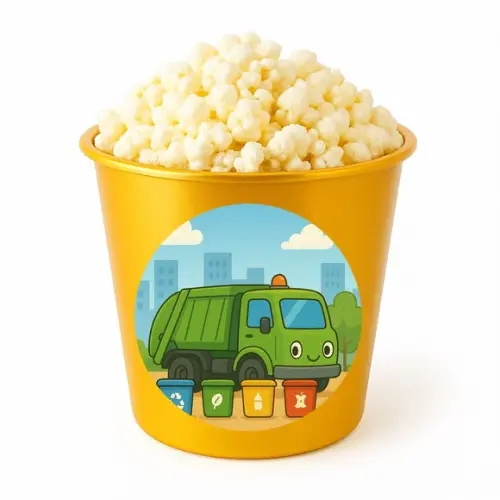 Balde de Pipoca Personalizado Infantil Caminhão de Lixo