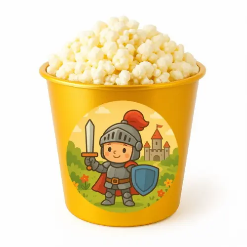 Balde de Pipoca Personalizado Infantil Cavaleiro Medieval