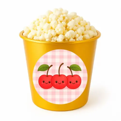 Balde de Pipoca Personalizado Infantil Cerejinha