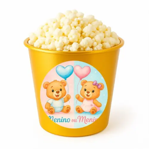 Balde de Pipoca Personalizado Infantil Chá de Revelação