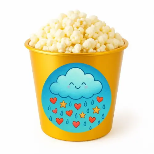 Balde de Pipoca Personalizado Infantil Chuva de Bênçãos