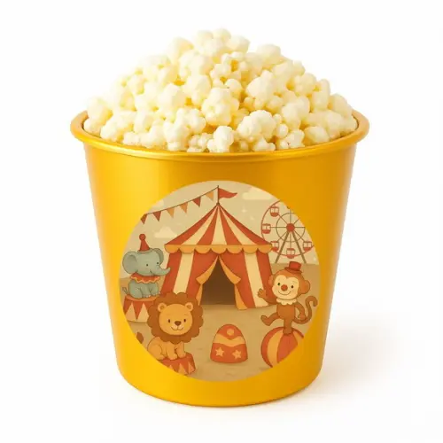 Balde de Pipoca Personalizado Infantil Circo Vintage