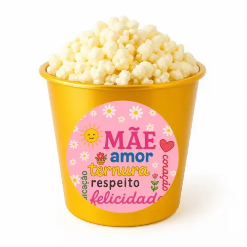 Balde de Pipoca Personalizado Infantil Dia das Mães