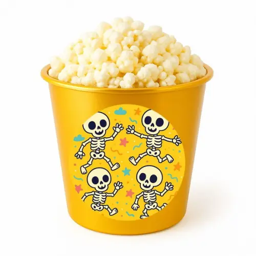 Balde de Pipoca Personalizado Infantil Esqueletinhos Kids