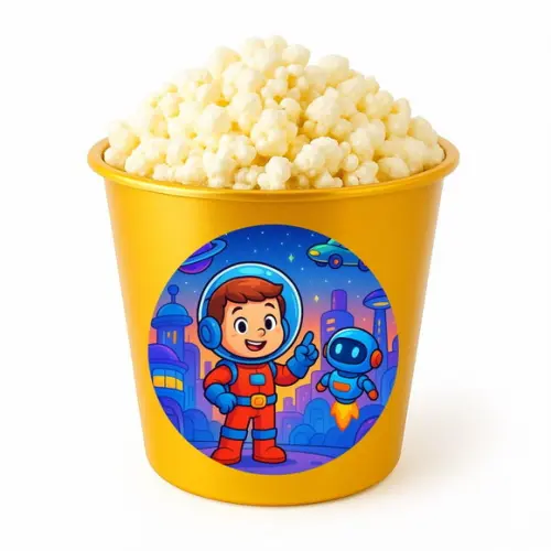 Balde de Pipoca Personalizado Infantil Futurismo Infantil
