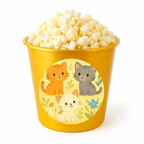 Balde de Pipoca Personalizado Infantil Gatinhos