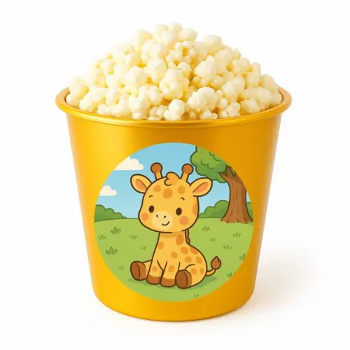 Balde de Pipoca Personalizado Infantil Girafinha Baby