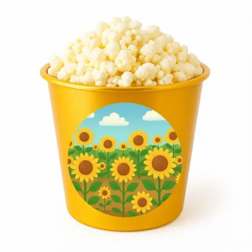 Balde de Pipoca Personalizado Infantil Girassóis