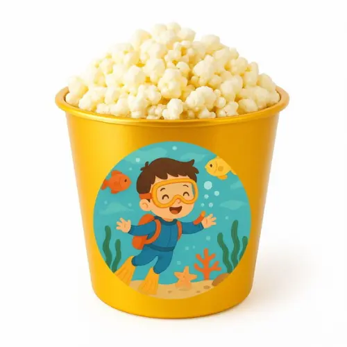 Balde de Pipoca Personalizado Infantil Menino Mergulhador
