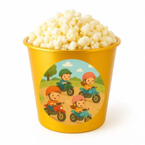 Balde de Pipoca Personalizado Infantil Motocicletas Kids