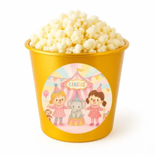 Balde de Pipoca Personalizado Infantil Palhacinhas Aquarela