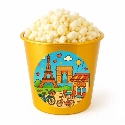 Balde de Pipoca Personalizado Infantil Paris