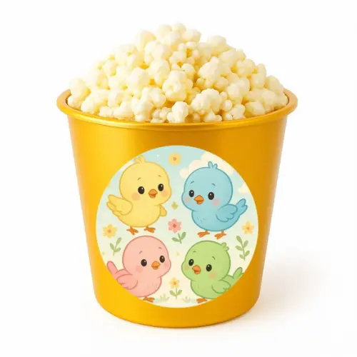 Balde de Pipoca Personalizado Infantil Passarinhos Baby